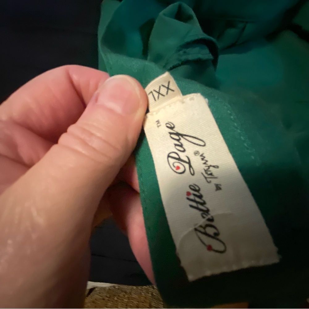 Green circle skirt vintage style - Picture 2 of 4